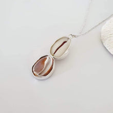 Load image into Gallery viewer, CONTACT US TO RECREATE THIS SOLD OUT STYLE Double Cowrie Shell Bezel Set Necklace - 925 Sterling Silver FJD$ - Adorn Pacific - Necklaces
