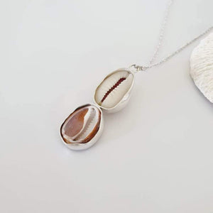 CONTACT US TO RECREATE THIS SOLD OUT STYLE Double Cowrie Shell Bezel Set Necklace - 925 Sterling Silver FJD$ - Adorn Pacific - Necklaces