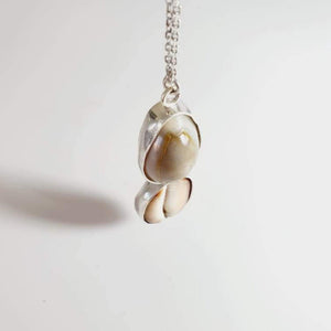 CONTACT US TO RECREATE THIS SOLD OUT STYLE Double Cowrie Shell Bezel Set Necklace - 925 Sterling Silver FJD$ - Adorn Pacific - Necklaces