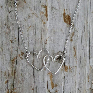 CONTACT US TO RECREATE THIS SOLD OUT STYLE Double Heart Necklace - 925 Sterling Silver FJD$ - Adorn Pacific - Necklaces