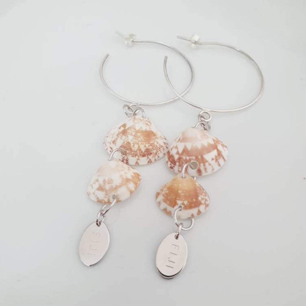 CONTACT US TO RECREATE THIS SOLD OUT STYLE  Fiji Charm & Shell Earrings - 925 Sterling Silver FJD$ - Adorn Pacific - Earrings