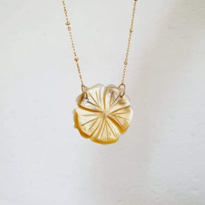 CONTACT US TO RECREATE THIS SOLD OUT STYLE Fiji Mother of Pearl Hibiscus Necklace - 14k Gold Fill or 925 Sterling Silver  FJD$ - Adorn Pacific - Necklaces