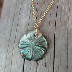CONTACT US TO RECREATE THIS SOLD OUT STYLE Fiji Mother of Pearl Hibiscus Necklace - 925 Sterling Silver or 14k Gold Fill FJD$ - Adorn Pacific - Necklaces