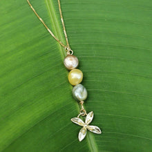 Load image into Gallery viewer, CONTACT US TO RECREATE THIS SOLD OUT STYLE Fiji Pearl and Frangipani Bua Drop Necklace - 925 Sterling Silver or 14k Gold Fill FJD$ - Adorn Pacific - Necklaces
