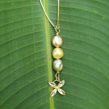 Load image into Gallery viewer, CONTACT US TO RECREATE THIS SOLD OUT STYLE Fiji Pearl and Frangipani Bua Drop Necklace - 925 Sterling Silver or 14k Gold Fill FJD$ - Adorn Pacific - Necklaces
