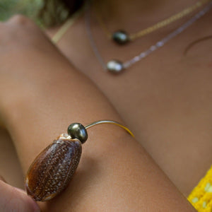 CONTACT US TO RECREATE THIS SOLD OUT STYLE Fiji Pearl and Shell Bangle 14k Gold Filled - FJD$ - Adorn Pacific - Bracelets