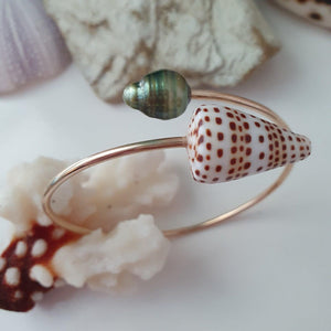CONTACT US TO RECREATE THIS SOLD OUT STYLE Fiji Pearl and Shell Cuff - 14k Gold Filled - FJD$ - Adorn Pacific - Bracelets