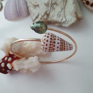 CONTACT US TO RECREATE THIS SOLD OUT STYLE Fiji Pearl and Shell Cuff - 14k Gold Filled - FJD$ - Adorn Pacific - Bracelets
