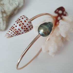 CONTACT US TO RECREATE THIS SOLD OUT STYLE Fiji Pearl and Shell Cuff - 925 Sterling Silver - FJD$ - Adorn Pacific - Bracelets