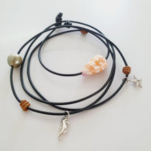 Load image into Gallery viewer, CONTACT US TO RECREATE THIS SOLD OUT STYLE Fiji Pearl, Starfish &amp; Seahorse Charm Real Leather Multi-way Bracelet / Necklace - FJD$ - Adorn Pacific - Bracelets
