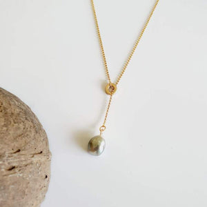 CONTACT US TO RECREATE THIS SOLD OUT STYLE Fiji Saltwater Adjustable Pearl Lariat Necklace - 14k Gold Fill or 925 Sterling Silver FJD$ - Adorn Pacific - Necklaces