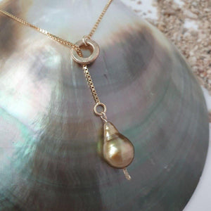 CONTACT US TO RECREATE THIS SOLD OUT STYLE Fiji Saltwater Adjustable Pearl Lariat Necklace - 14k Gold Fill or 925 Sterling Silver FJD$ - Adorn Pacific - Necklaces