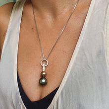 Load image into Gallery viewer, CONTACT US TO RECREATE THIS SOLD OUT STYLE Fiji Saltwater Double Pearl Necklace with tapa detail -  925 Sterling Silver FJD$ - Adorn Pacific - Necklaces
