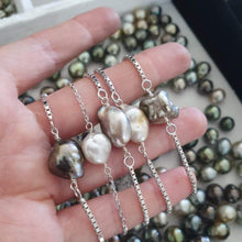 Load image into Gallery viewer, CONTACT US TO RECREATE THIS SOLD OUT STYLE Fiji Saltwater Keshi Pearl Box Chain Bracelet in 925 Sterling Silver - FJD$ - Adorn Pacific - Bracelets
