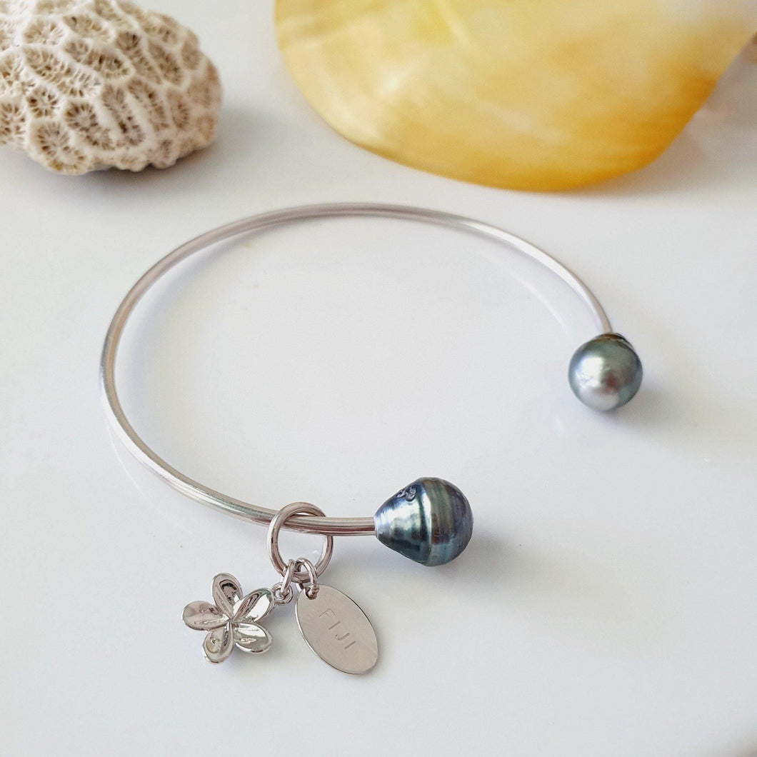 CONTACT US TO RECREATE THIS SOLD OUT STYLE Fiji Saltwater Pearl & Charm Cuff - 14k Gold Fill or 925 Sterling Silver FJD$ - Adorn Pacific - Bracelets