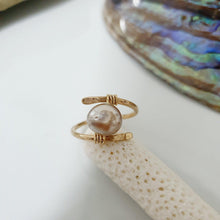 Load image into Gallery viewer, CONTACT US TO RECREATE THIS SOLD OUT STYLE Fiji Saltwater Pearl Ring adjustable - 14k Gold Fill - Adorn Pacific - Rings
