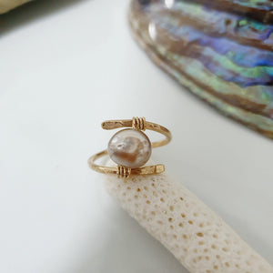 CONTACT US TO RECREATE THIS SOLD OUT STYLE Fiji Saltwater Pearl Ring adjustable - 14k Gold Fill - Adorn Pacific - Rings