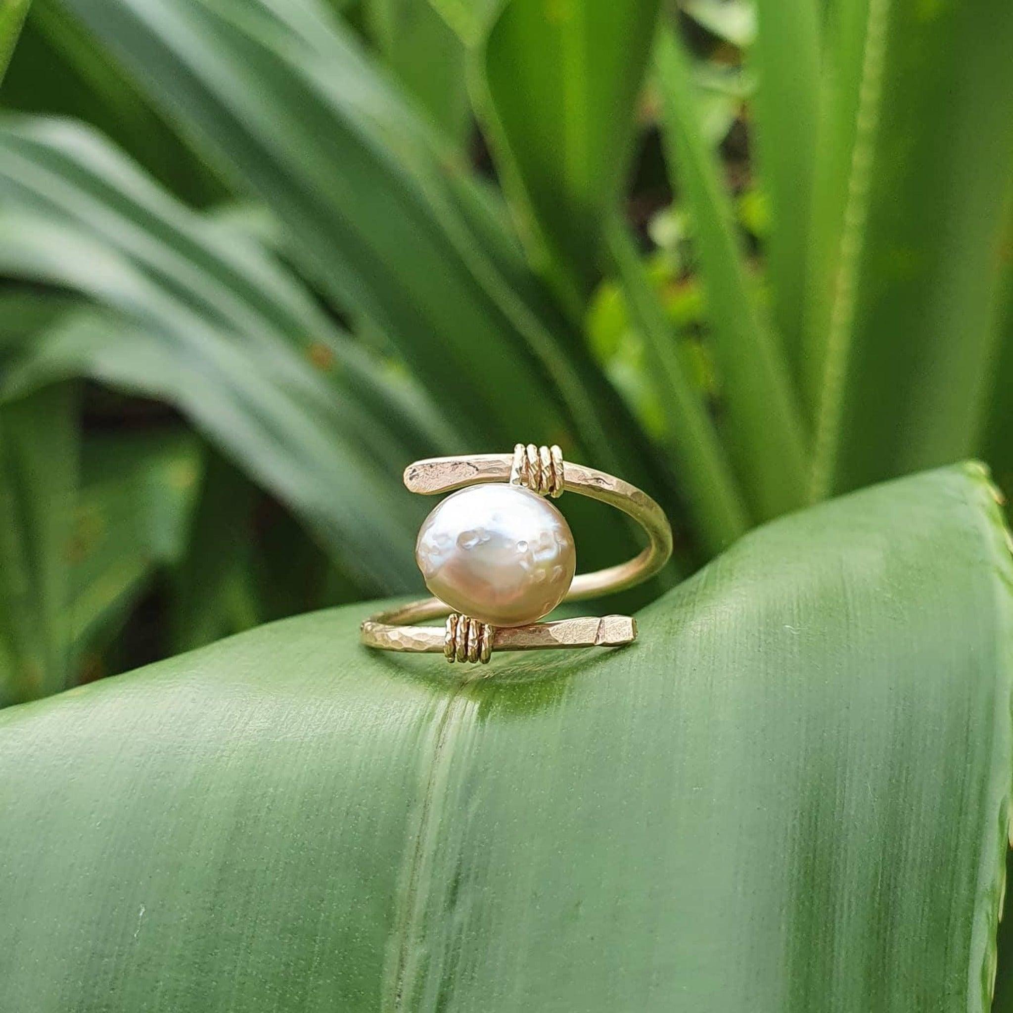 14k gold pearl ring deals