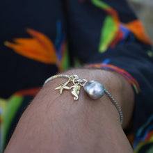 Load image into Gallery viewer, CONTACT US TO RECREATE THIS SOLD OUT STYLE Fiji Saltwater Pearl, Seahorse &amp; Starfish Box Chain Bracelet in 925 Sterling Silver - FJD$ - Adorn Pacific - Bracelets
