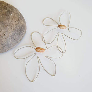 CONTACT US TO RECREATE THIS SOLD OUT STYLE Flower Earrings with Shells - 14k Gold Fill or 925 Sterling Silver FJD$ - Adorn Pacific - Earrings