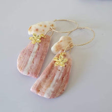 Load image into Gallery viewer, CONTACT US TO RECREATE THIS SOLD OUT STYLE Frangipani &amp; Tumbled Shell Earrings - 14k Gold Filled FJD$ - Adorn Pacific - Earrings
