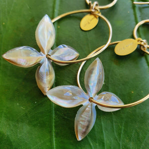 CONTACT US TO RECREATE THIS SOLD OUT STYLE Frangipani Oyster Shell Earrings - 14k Rose Gold Filled FJD$ - Adorn Pacific - Earrings