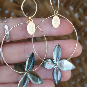 CONTACT US TO RECREATE THIS SOLD OUT STYLE Frangipani Oyster Shell Earrings - 925 Sterling Silver FJD$ - Adorn Pacific - Earrings