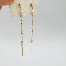 Load image into Gallery viewer, READY TO SHIP Freshwater Pearl Delicate Drop Stud Earrings in 14k Gold Fill - FJD$ - Adorn Pacific - Earrings

