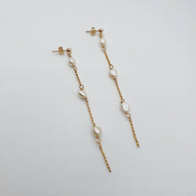Load image into Gallery viewer, READY TO SHIP Freshwater Pearl Delicate Drop Stud Earrings in 14k Gold Fill - FJD$ - Adorn Pacific - Earrings
