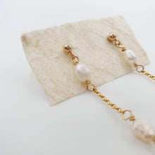 Load image into Gallery viewer, READY TO SHIP Freshwater Pearl Delicate Drop Stud Earrings in 14k Gold Fill - FJD$ - Adorn Pacific - Earrings
