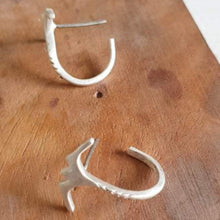 Load image into Gallery viewer, CONTACT US TO RECREATE THIS SOLD OUT STYLE Frigate Bird Semi Hoop Earrings - 925 Sterling Silver FJD$ - Adorn Pacific - Earrings
