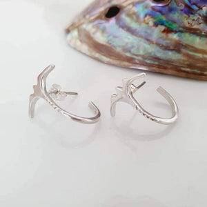 CONTACT US TO RECREATE THIS SOLD OUT STYLE Frigate Bird Semi Hoop Earrings - 925 Sterling Silver FJD$ - Adorn Pacific - Earrings