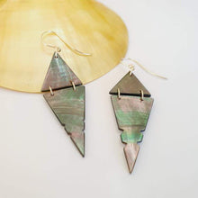 Load image into Gallery viewer, CONTACT US TO RECREATE THIS SOLD OUT STYLE Geometric Carved Mother of Pearl Shell Earrings - 14k Gold Filled FJD$ - Adorn Pacific - Earrings
