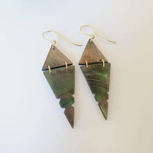 Load image into Gallery viewer, CONTACT US TO RECREATE THIS SOLD OUT STYLE Geometric Carved Mother of Pearl Shell Earrings - 14k Gold Filled FJD$ - Adorn Pacific - Earrings
