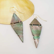 Load image into Gallery viewer, CONTACT US TO RECREATE THIS SOLD OUT STYLE Geometric Carved Mother of Pearl Shell Earrings - 14k Gold Filled FJD$ - Adorn Pacific - Earrings
