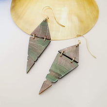 Load image into Gallery viewer, CONTACT US TO RECREATE THIS SOLD OUT STYLE Geometric Carved Mother of Pearl Shell Earrings - 14k Gold Filled FJD$ - Adorn Pacific - Earrings
