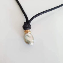 Load image into Gallery viewer, CONTACT US TO RECREATE THIS SOLD OUT STYLE Gold Wrapped Fiji Baroque Saltwater Pearl Wax Cord or Faux Suede Leather Necklace - FJD$ - Adorn Pacific - Necklaces
