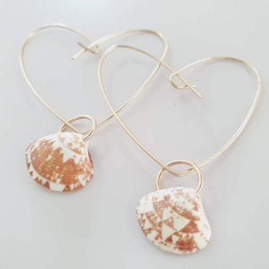 CONTACT US TO RECREATE THIS SOLD OUT STYLE Heart Shell Hoop Earrings - 14k Gold Fill  FJD$ - Adorn Pacific - Earrings