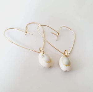 CONTACT US TO RECREATE THIS SOLD OUT STYLE Heart Shell Hoop Earrings - 14k Gold Filled  FJD$ - Adorn Pacific - Earrings