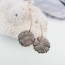 Load image into Gallery viewer, CONTACT US TO RECREATE THIS SOLD OUT STYLE Hibiscus Oyster Shell Hoop Earrings - 14k Rose Gold Filled FJD$ - Adorn Pacific - Earrings
