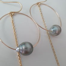 Load image into Gallery viewer, CONTACT US TO RECREATE THIS SOLD OUT STYLE Hoop Earrings with Fiji Pearls and Chain - 14k Gold Filled FJD$ - Adorn Pacific - Earrings

