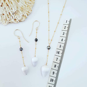 CONTACT US TO RECREATE THIS SOLD OUT STYLE Keshi Pearl & Shell Necklace and Earring Set - 14k Gold Fill FJD$ - Adorn Pacific - Jewelry Sets