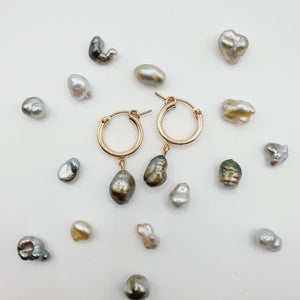 CONTACT US TO RECREATE THIS SOLD OUT STYLE Keshi Pearl Huggie Earrings - 14k Gold Fill FJD$ - Adorn Pacific - Earrings