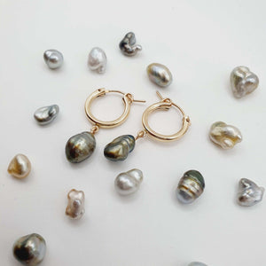 CONTACT US TO RECREATE THIS SOLD OUT STYLE Keshi Pearl Huggie Earrings - 14k Gold Fill FJD$ - Adorn Pacific - Earrings