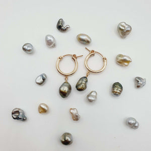 CONTACT US TO RECREATE THIS SOLD OUT STYLE Keshi Pearl Huggie Earrings - 14k Gold Fill FJD$ - Adorn Pacific - Earrings