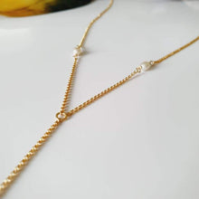 Load image into Gallery viewer, CONTACT US TO RECREATE THIS SOLD OUT STYLE Keshi Pearl Lariat Y-Necklace - 14k Gold Fill FJD$ - Adorn Pacific - Necklaces
