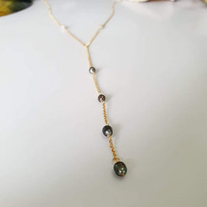 CONTACT US TO RECREATE THIS SOLD OUT STYLE Keshi Pearl Lariat Y-Necklace - 14k Gold Fill FJD$ - Adorn Pacific - Necklaces