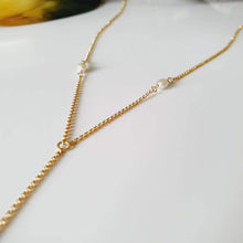 Load image into Gallery viewer, CONTACT US TO RECREATE THIS SOLD OUT STYLE Keshi Pearl Lariat Y-Necklace - 14k Gold Fill FJD$ - Adorn Pacific - Necklaces
