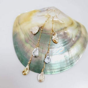 CONTACT US TO RECREATE THIS SOLD OUT STYLE Keshi Pearl Waterfall Drop Earrings - 14k Gold Fill FJD$ - Adorn Pacific - Earrings
