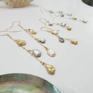 CONTACT US TO RECREATE THIS SOLD OUT STYLE Keshi Pearl Waterfall Drop Earrings - 14k Gold Fill FJD$ - Adorn Pacific - Earrings
